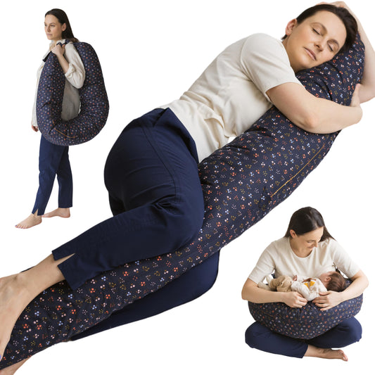 MINICAMP Full Body Pregnancy Pillow for Sleeping – Full Body Maternity Support Pillow for Back, Belly, Hips & Legs – Ergonomic Side Sleeper Pillow with Removable Washable Cover - Made in EU