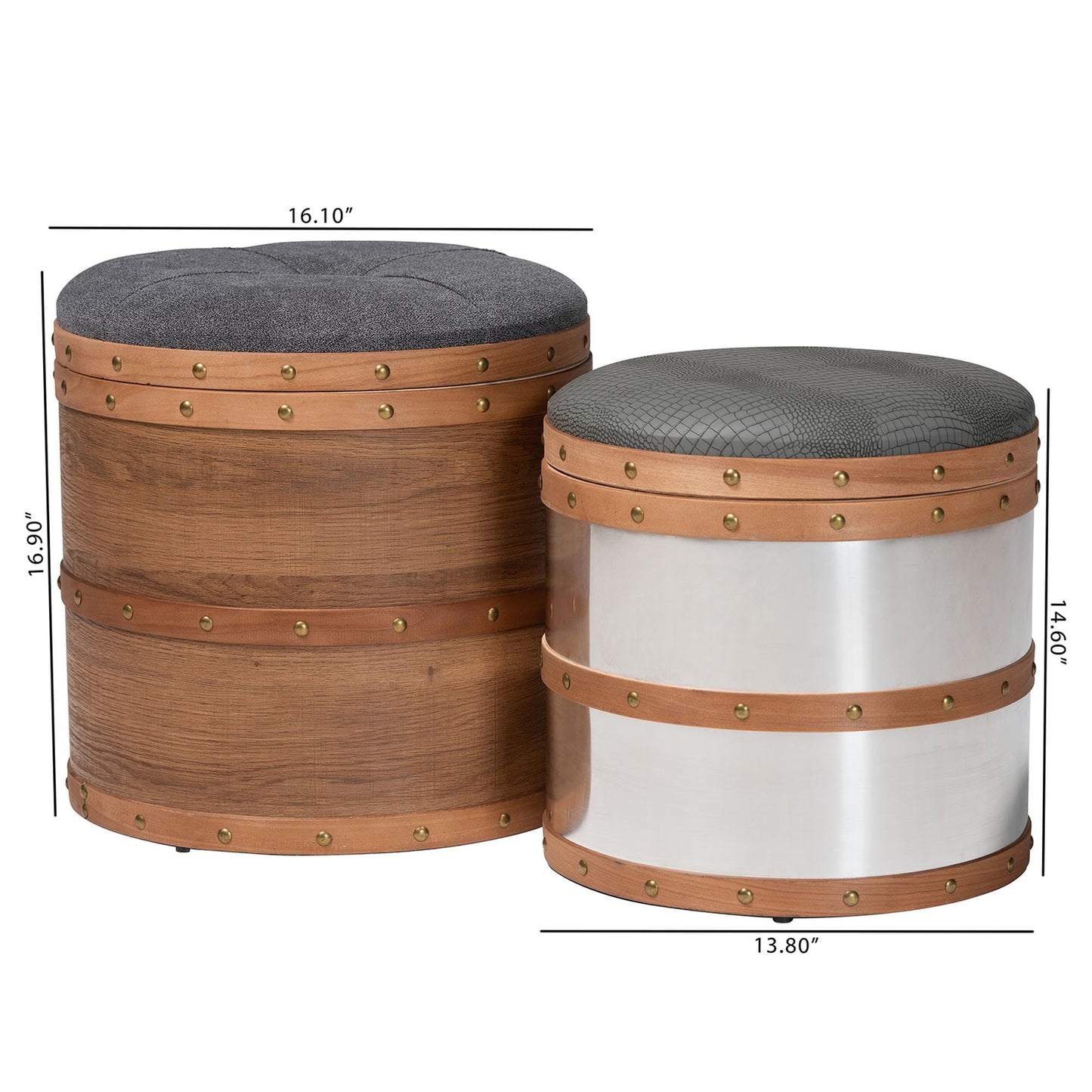 Baxton Studio Ottomans, Brown/Mirrored