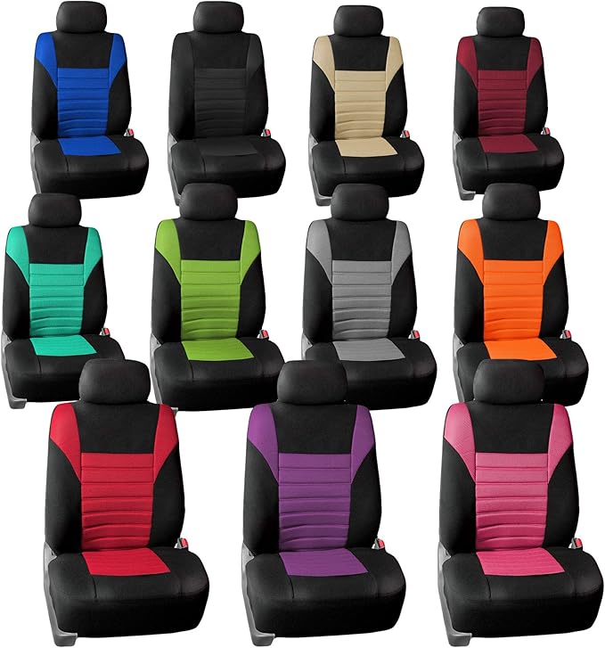 FH Group Automotive Car Seat Covers Front Set Premium 3D Air Mesh Front Seat Covers, Airbag Compatible Universal Fit Interior Accessories for Cars Trucks and SUVs - Red