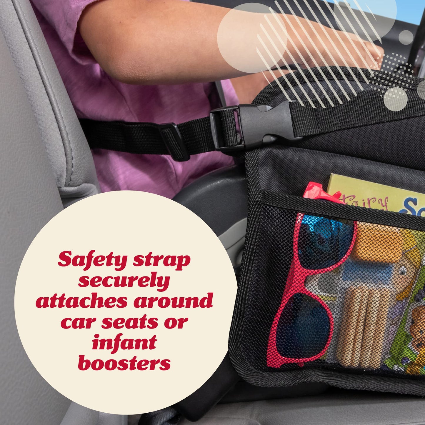 Lusso Gear Car Seat Tray - Dry-Erase Lap Desk for Kids Travel Activities - Snack & Cup Holder for Car Back Seat Organizer - Tablet Stand for Toddler Travel Essentials - Black