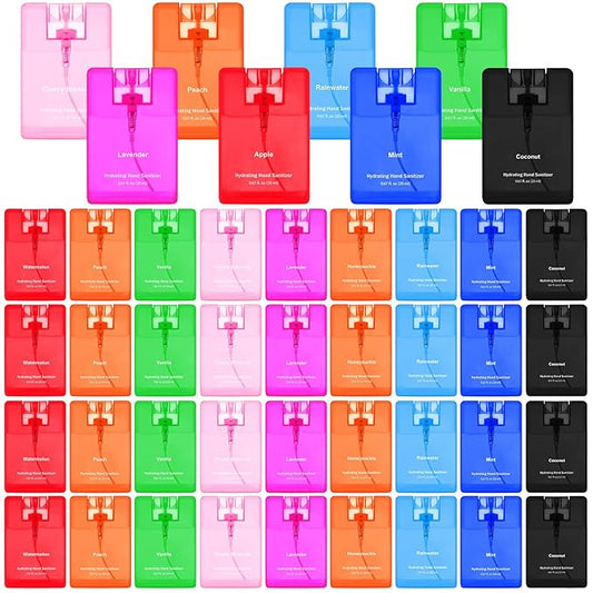 Frienda 48 Pcs Mini Hand Sanitizer Bulk 2026 New Year Gift Travel Size Power Mist Colorful Hydrating Hand Sanitizer Spray Thank You Gift Bulk for Women Men Teacher Nurse Employee Holiday Favor
