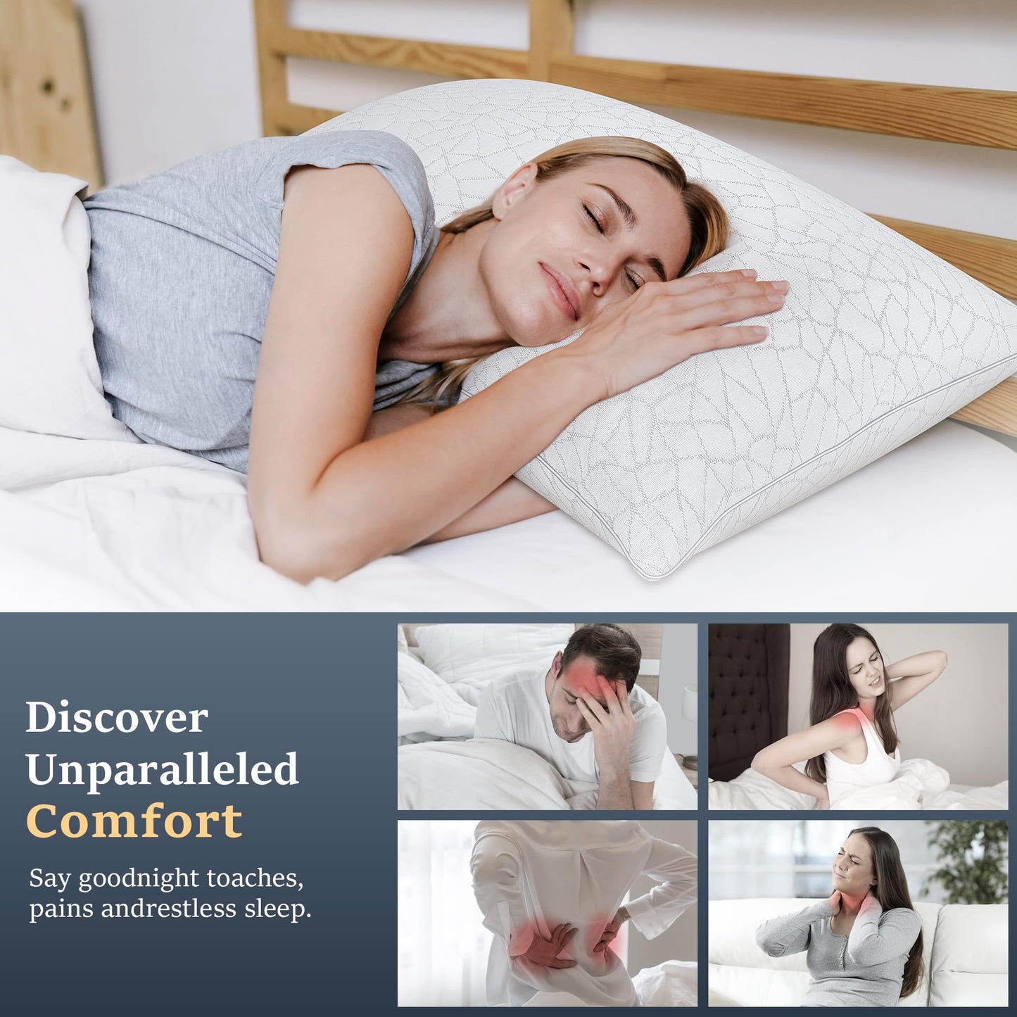 COZSINOOR Bed Pillows Queen Size - Breathable Premium Down Alternative Pillows Set of 2 for Side, Back, and Stomach Sleepers Cooling Hotel Quality Fluffy Soft Microfiber Fill Skin-Friendly