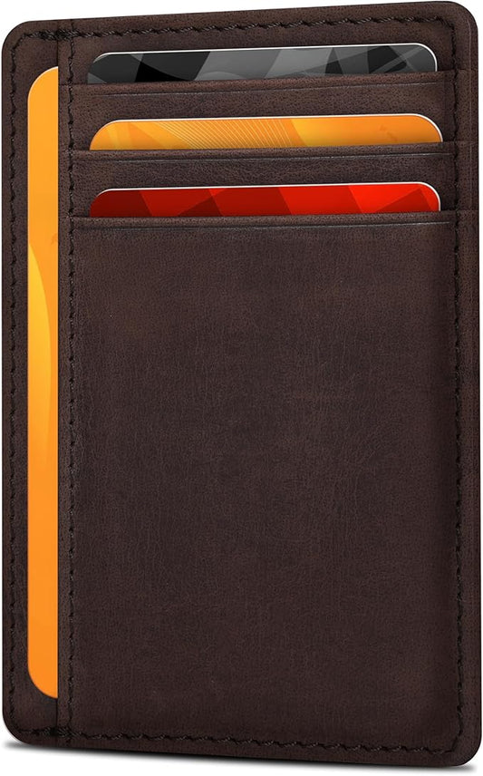 Oak Leathers Leather Slim Minimalist Wallet for Men & Women RFID Front Pocket Leather Card Holder Wallets