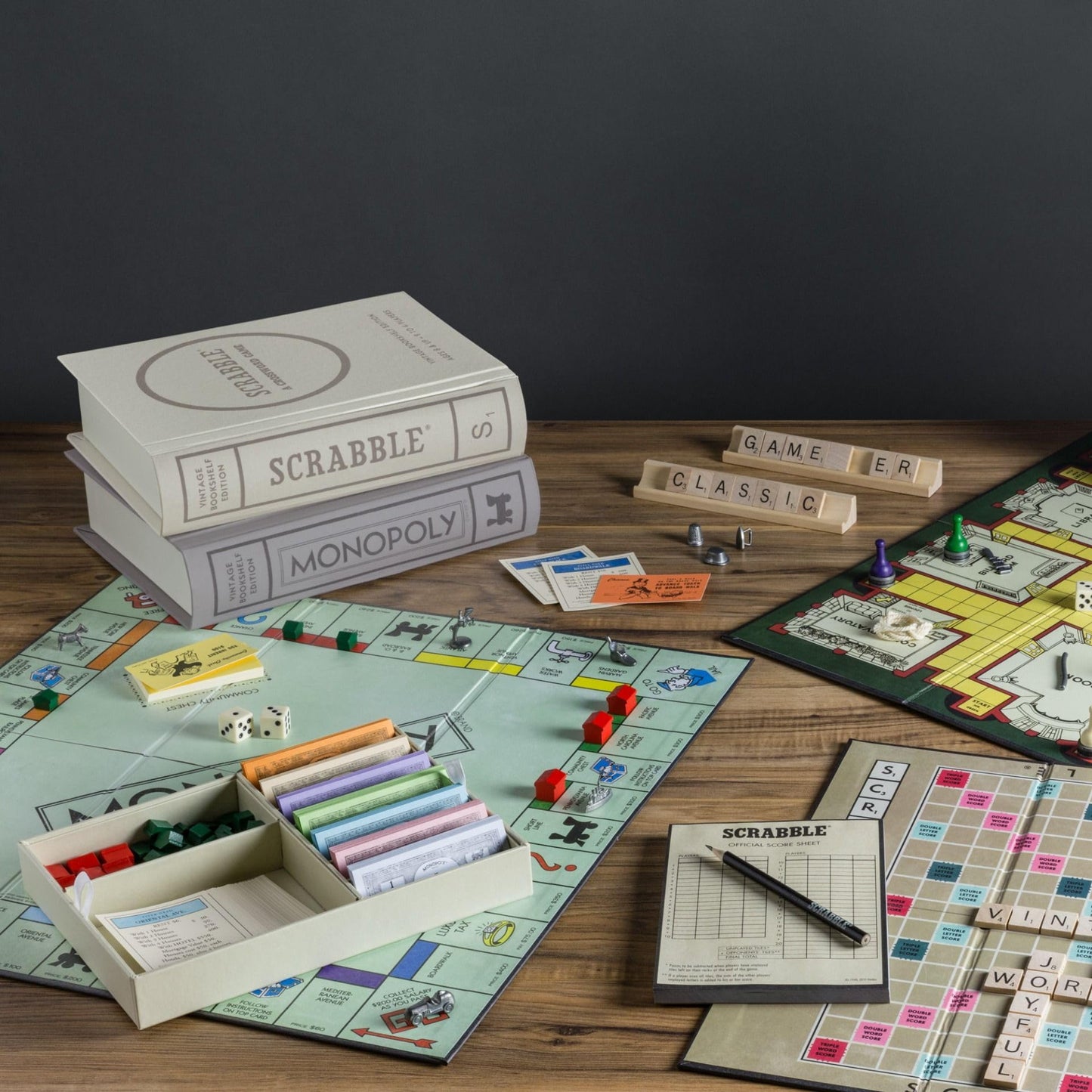 WS Game Company Collection of 19 Vintage Bookshelf Board Games Including Scrabble, Monopoly, Clue, Yahtzee, Battleship, Chess, Candy Land & Sorry! - Classic Family Games for Kids & Adults