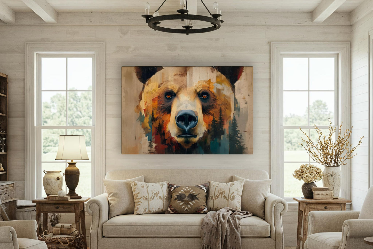 LuxeWood Wildlife Canvas Prints - Wild Animals Home Decor - Medium, Large, and Extra Large Wall Art for Living Room, Bathroom, Kitchen (The Forest Spirit, 43" L x 65" W)