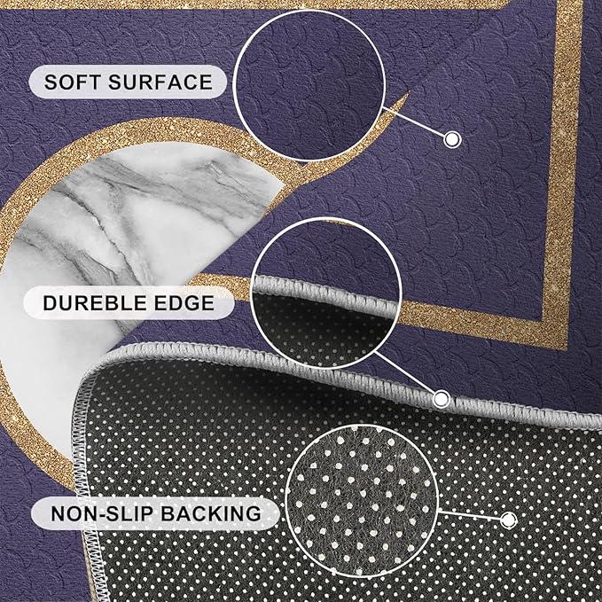 Marble Area Carpet Elegant Purple Marble Area Rugs for Living Room Modern Minimalist Rug Modern Light Luxury Geometric Carpet for Bedroom Entrance Door 5x7ft