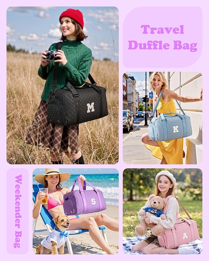 Elilier Duffle Dance Bag Women Girls Gift: Personalized Travel Gym bags, Dance Cheer bag Sports for Girl, Kid Gymnastics Bags, Birthday Gifts for Women Girls Kids Teens Mom Teacher