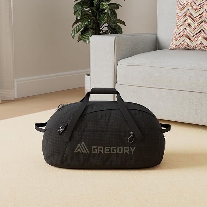 Gregory Supply 65L Adventure Travel/Gear Organization Duffel Bag, Tuckable Backpack Straps, Packable, Water-Repellent, Obsidian Black