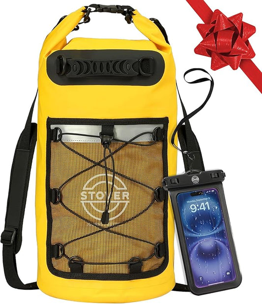 STOVER 5/10/25/30/40/55L Waterproof Dry Bag- Roll-Top Backpack w/Phone Case- Kayaking, Hiking, Camping, Boating- Men/Women