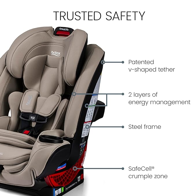 Britax One4Life All in One Convertible Car Seat, 3 in 1 Car Seat & Booster Seat with Easy ClickTight Installation, Extended Rear Facing Capacity, and Breathable SafeWash Fabrics — Teak