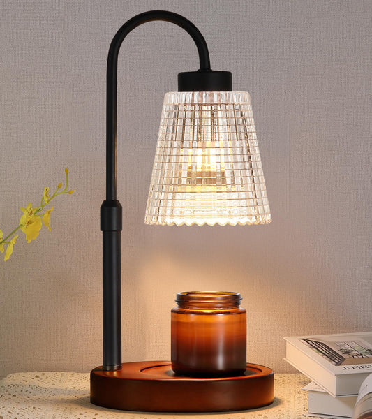 MEIXISUE Black Candle Warmer Lamp WithTimer and Dimmer,Fragrance Electric Wax Melt Warmer with 2 Bulbs,Scented Jar Lamp,Mother's Day/Birthday/Gifts Christmas for Mom/Wife,Home Decor,Adjustable Height