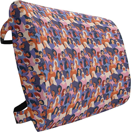 Ambesonne Feminist Lumbar Back Support Pillow, Female of Diverse Ethnics or Backgrounds Assembled Together Empowerment, High Density Foam for Office Chairs Car Seats, 14" x 13", Purple