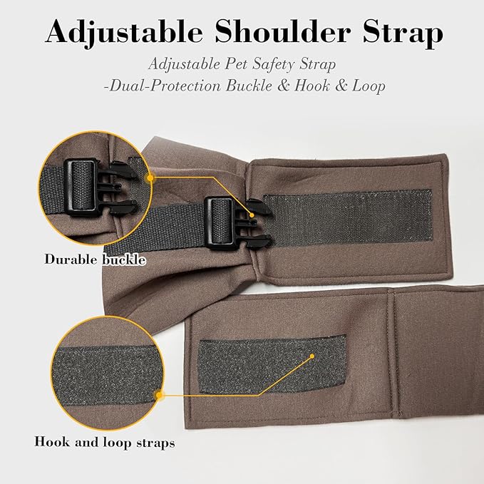 PAWPUBBY Dog Sling Carrier, Small Dog Carrier for Dachshund & Chihuahua 3-10 lbs, Adjustable Padded Shoulder, Hands-Free Puppy Sling with Double Safety Buckles for Outdoor Travel, Caramel, M