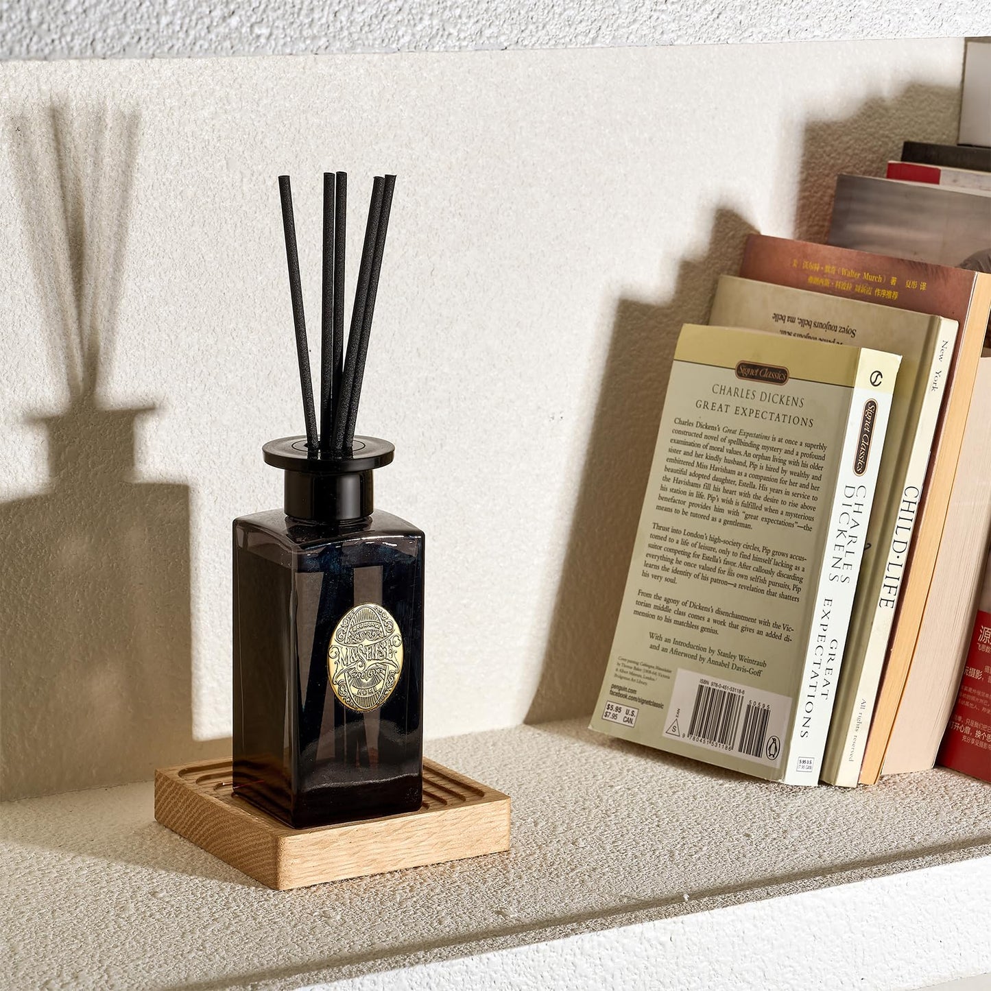 M&SENSE 6.3 oz Reed Diffuser Set for Home| Sandalwood Vanilla Oil Diffuser with Sticks | Hotel Collection Non-Toxic Essential Oil |Home Diffuser for Bedroom Bathroom Living Room