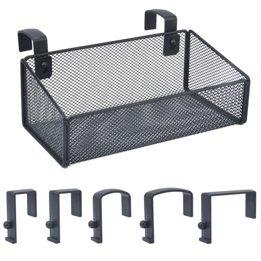 MATIMASU Bedside Caddy Hanging Storage Basket Beside Shelf Metal Organizer for Collage Dorm Bunk Bed,Hospital Bed,Baby Bed - Bedroom Essentials for Magazine,Remote Control,Phone,Drinks (Black)