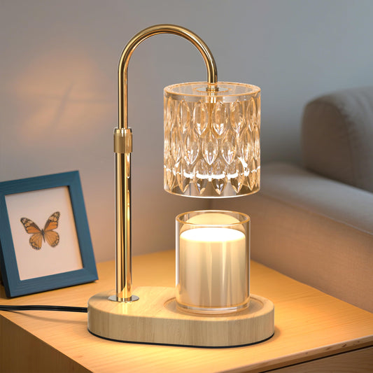 Candle Warmer Lamp with Timer and Adjustable Height, Vintage Home Bedroom Decor, Gifts for Mothers, and Housewarming Gifts, Electric Wax Melt Warmer Lamp with 2 Bulbs