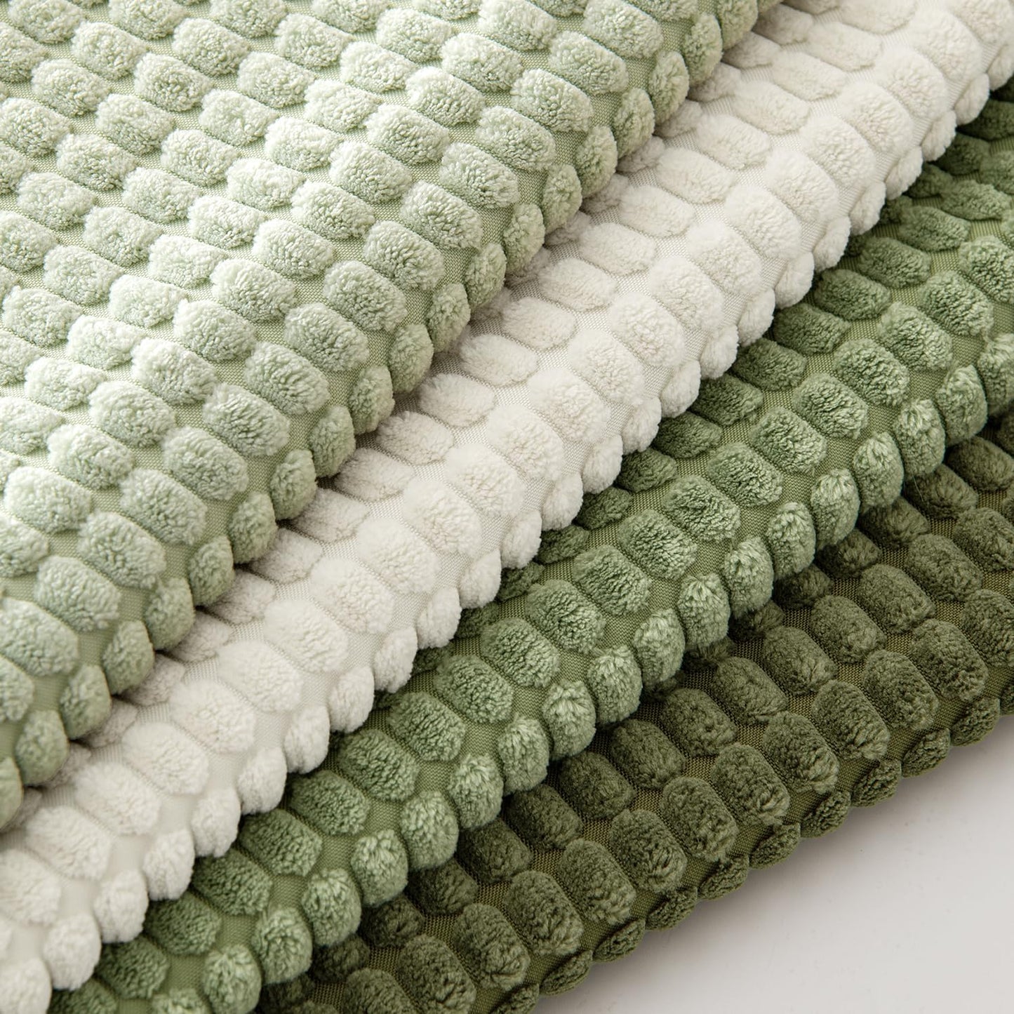 MIULEE Modern Farmhouse Decorative Spring Pillow Covers 20x20 Inch Set of 4 Natural Rustic Throw Pillows Neutral Warm Soft Corduroy Couch Pillowcases Home Decor for Sofa Living Room Bed Light Green
