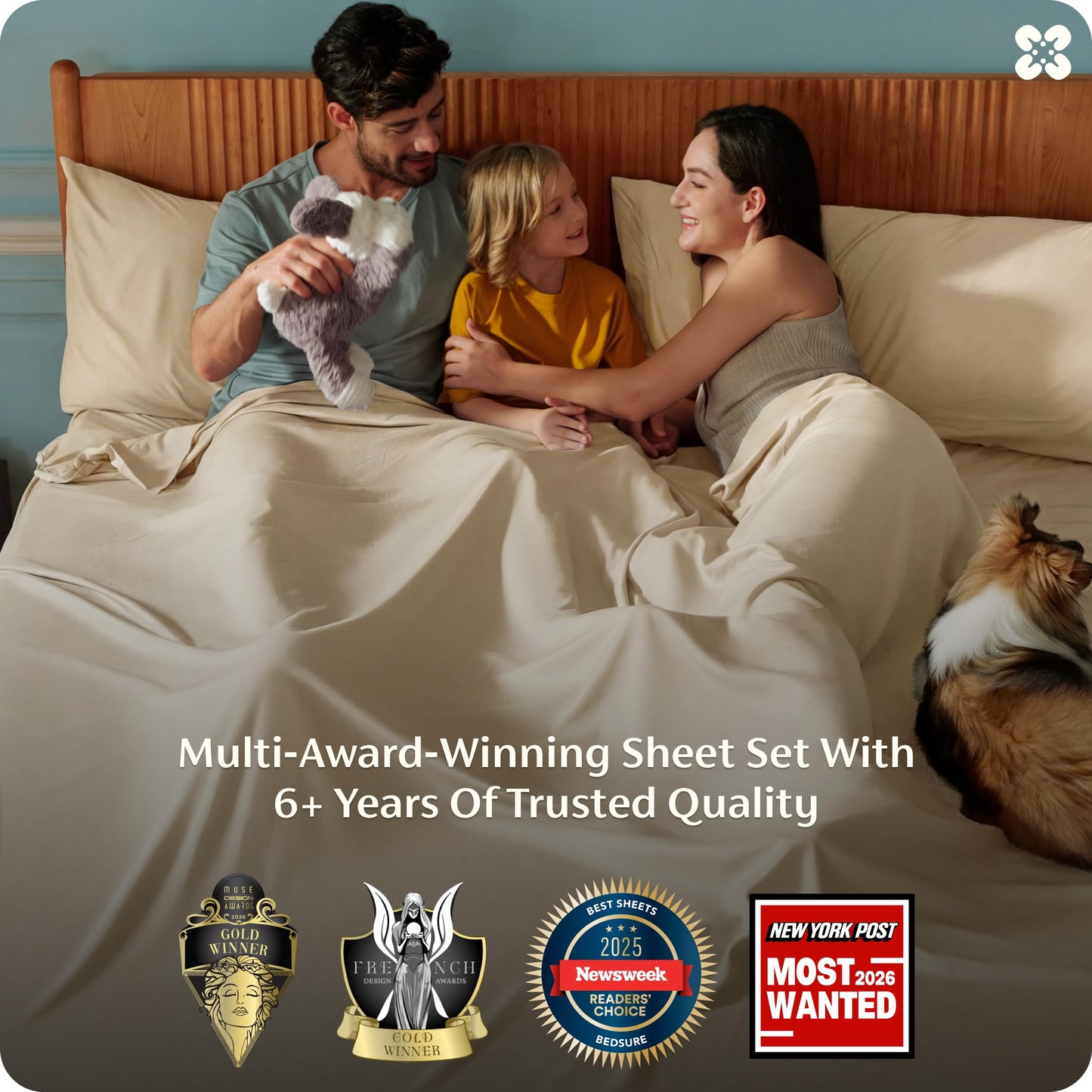 Bedsure King Size Sheets Set, Cooling Sheets for Hot Sleepers, Rayon Derived from Bamboo, PureWoven, Breathable & Soft, Deep Pocket Up to 16 Inches, Hotel Luxury Silky Bedding, Light Beige