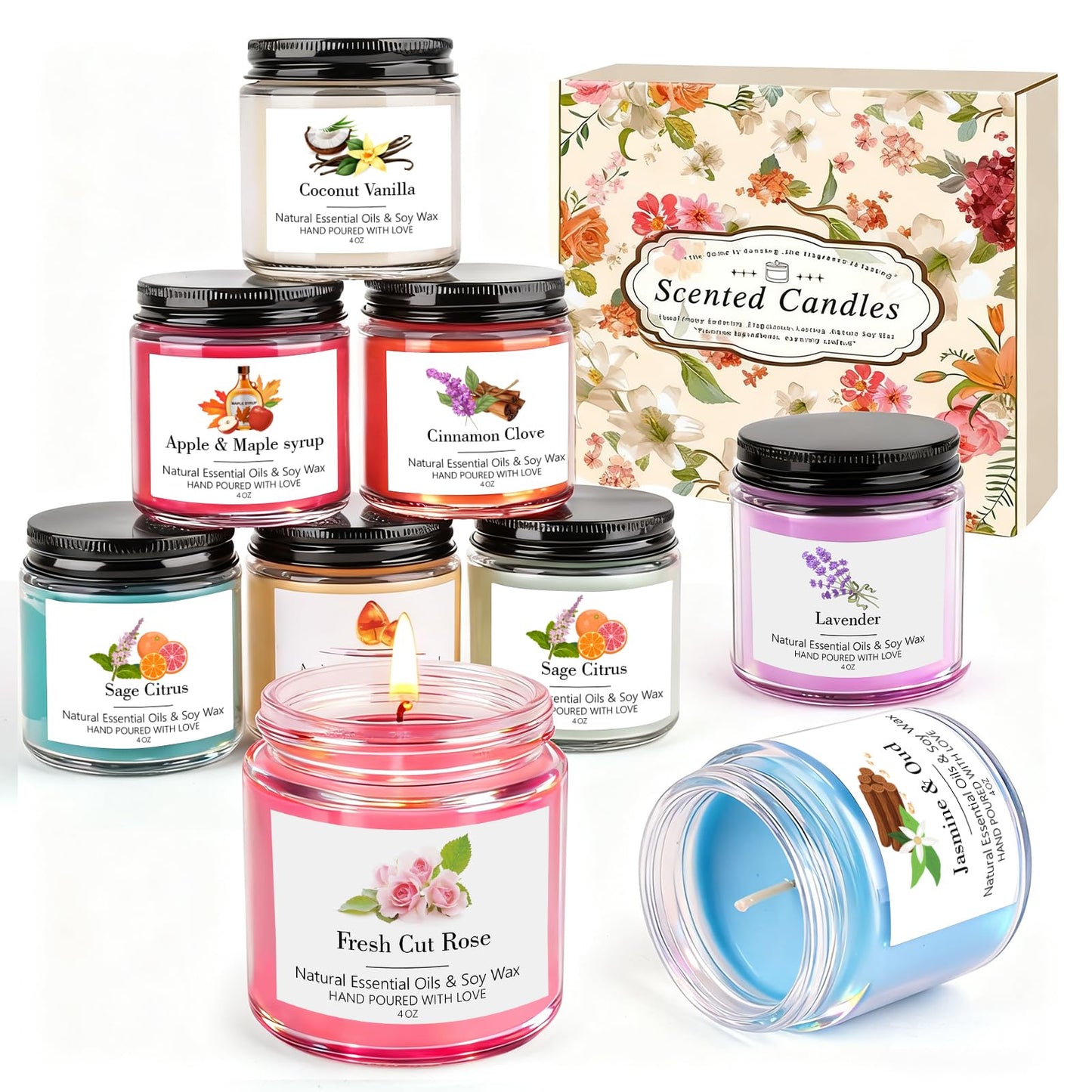 9 Pack Candles Gift for Women Aromatherapy Candles for Home Scented 36 oz 300 Hour Long Lasting Candles Gifts Set, Mothers Day Gifts, Birthday, Valentine, Christmas, Anniversary Holiday Home Decor