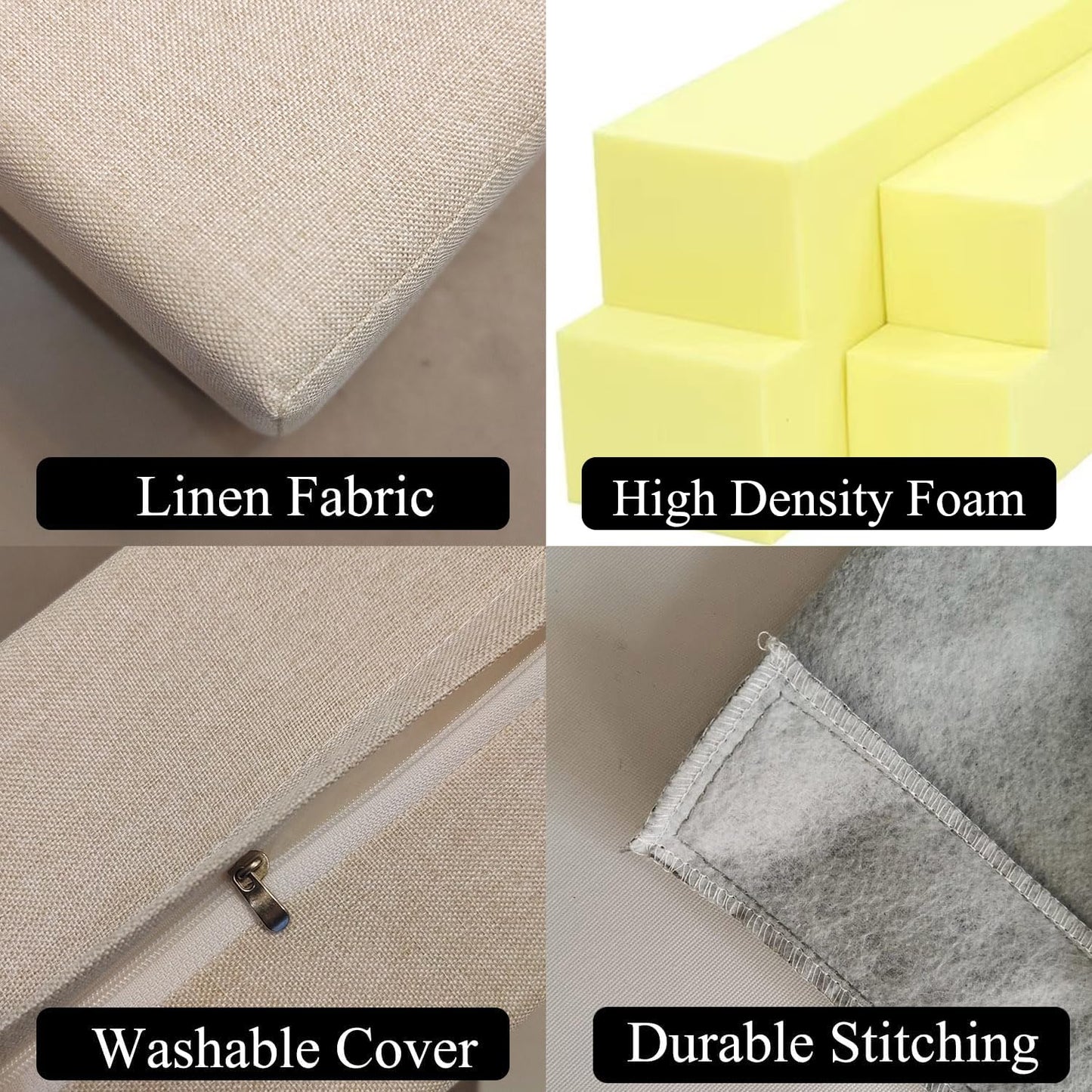 Barpoullar 54x8x4 Inch Headboard Gap Filler with Foam Space Filler Between Bed and Wall Bolster Pillow Bed Gap Filler Full Size, Beige