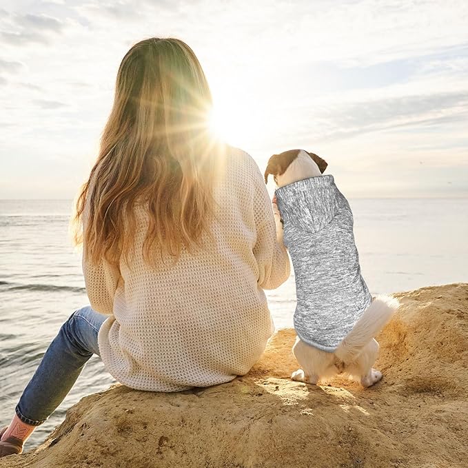 Dog Sweaters for Medium Dogs Dog Hoodie Fleece Pet Sweater Soft Clothes Sweatshirt with Pocket Pet Hoodie for Medium Dogs(Grey&M)