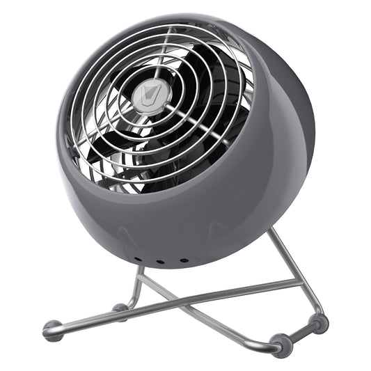 Vornado VFAN™ Mini Modern Personal Desk Fan with 2-Speed Control, Adjustable Tilt, Quiet Metal Air Circulator for Office, Bedroom, Dorm, Compact Desktop Cooling Device, Storm Gray