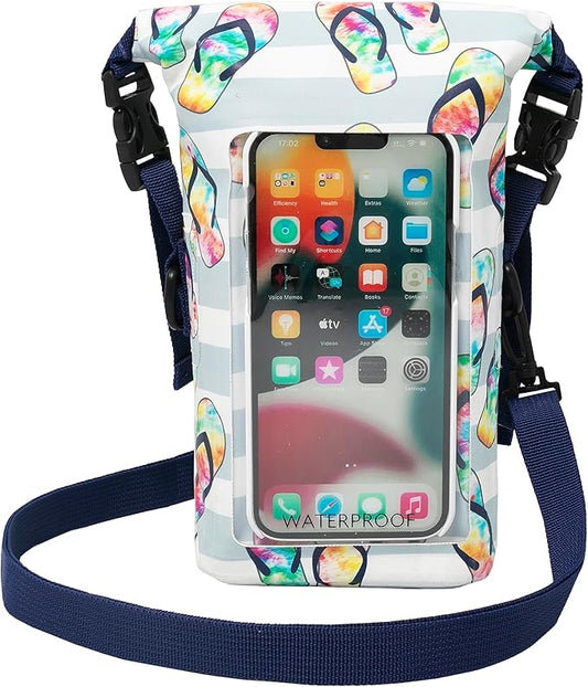 geckobrands Waterproof Phone Tote with 2L Dry Bag and Adjustable Strap – Protect Your Phone and Valuables While on The Go