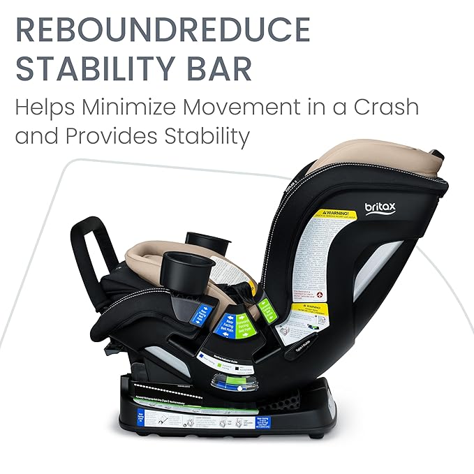 Britax Poplar S Convertible Car Seat, 2-in-1 Car Seat with Slim 17-Inch Design, ClickTight Technology, Sand Onyx