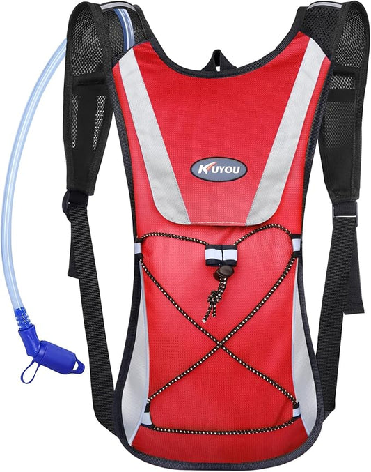 KUYOU Running Hydration Vest - Lightweight Insulated Hydration Backpack with 2L Water Bladder, Adjustable Chest Straps and Reflective Water Backpack for Trail Running Marathon Race Hiking Cycling
