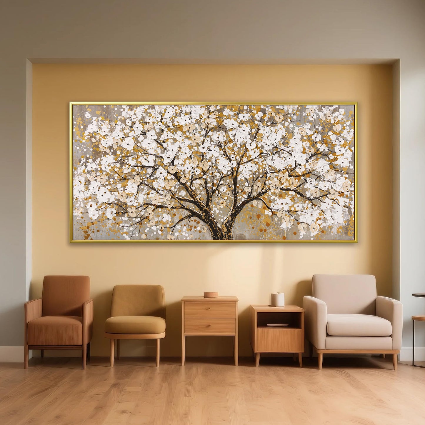 Large Gold Framed Wall Art Print Tree Of Life Wall Art 29" x 58"