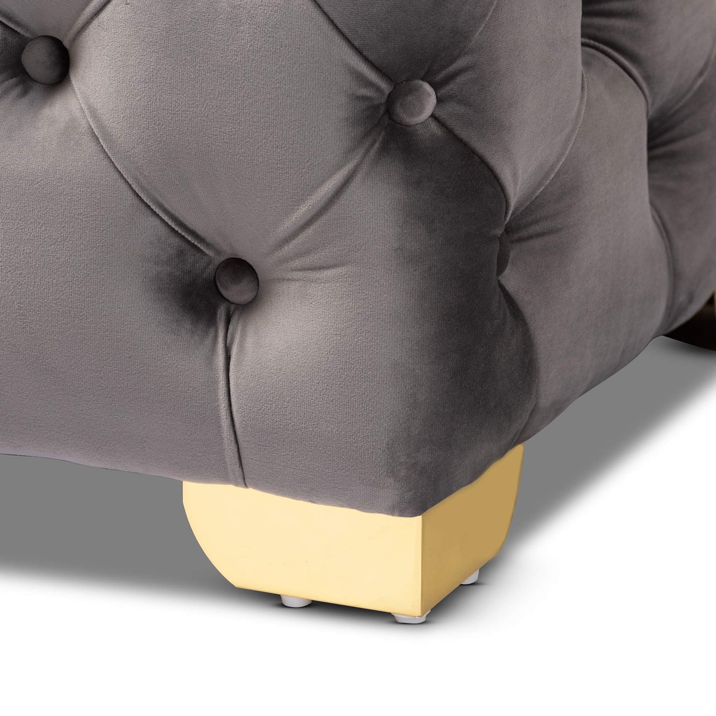 Baxton Studio Ottomans, One Size, Gray/Gold