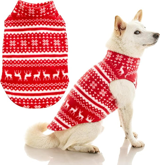 Gooby - Stretch Fleece Vest, Pullover Fleece Vest Jacket Sweater for Dogs, Reindeer Red, X-Small