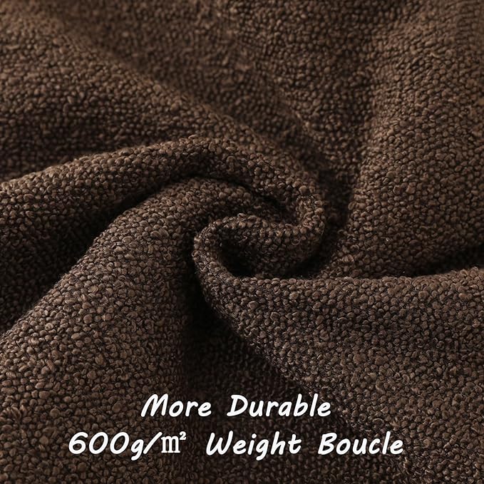 HAUSSY Set of 2 16x16 Decorative Throw Pillow Covers, Soft Cozy Textured Boucle Couch Cases, Home Decor for Couch Bed Living Room, Dark Coffee