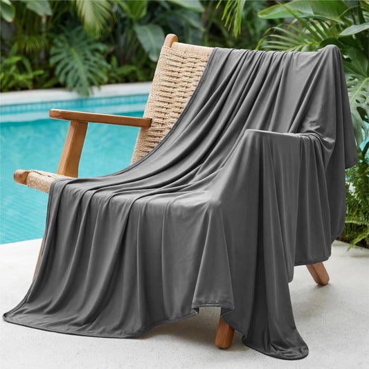Bedsure Lightweight Cold Blanket for Summer, Bed Cooling Blanket Throw Size for Hot Sleepers, Ice Cool Essentials for Hot Nights, Breathable Thin Bedding for Teens, Adults, Dark Grey, 50" x 60"