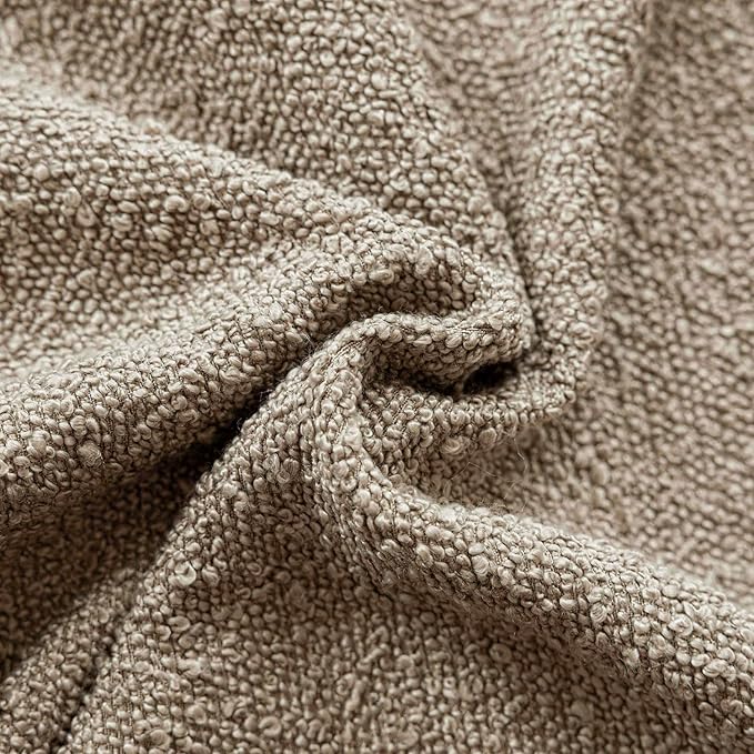 Foindtower Decorative Textured Boucle Throw Pillow Covers Accent Solid Pillow Cases Neutral Soft Cozy Couch Cushion Case for Chair Sofa Bedroom Living Room Home Decor 24x24 Inch,1PC,Light Khaki Tan