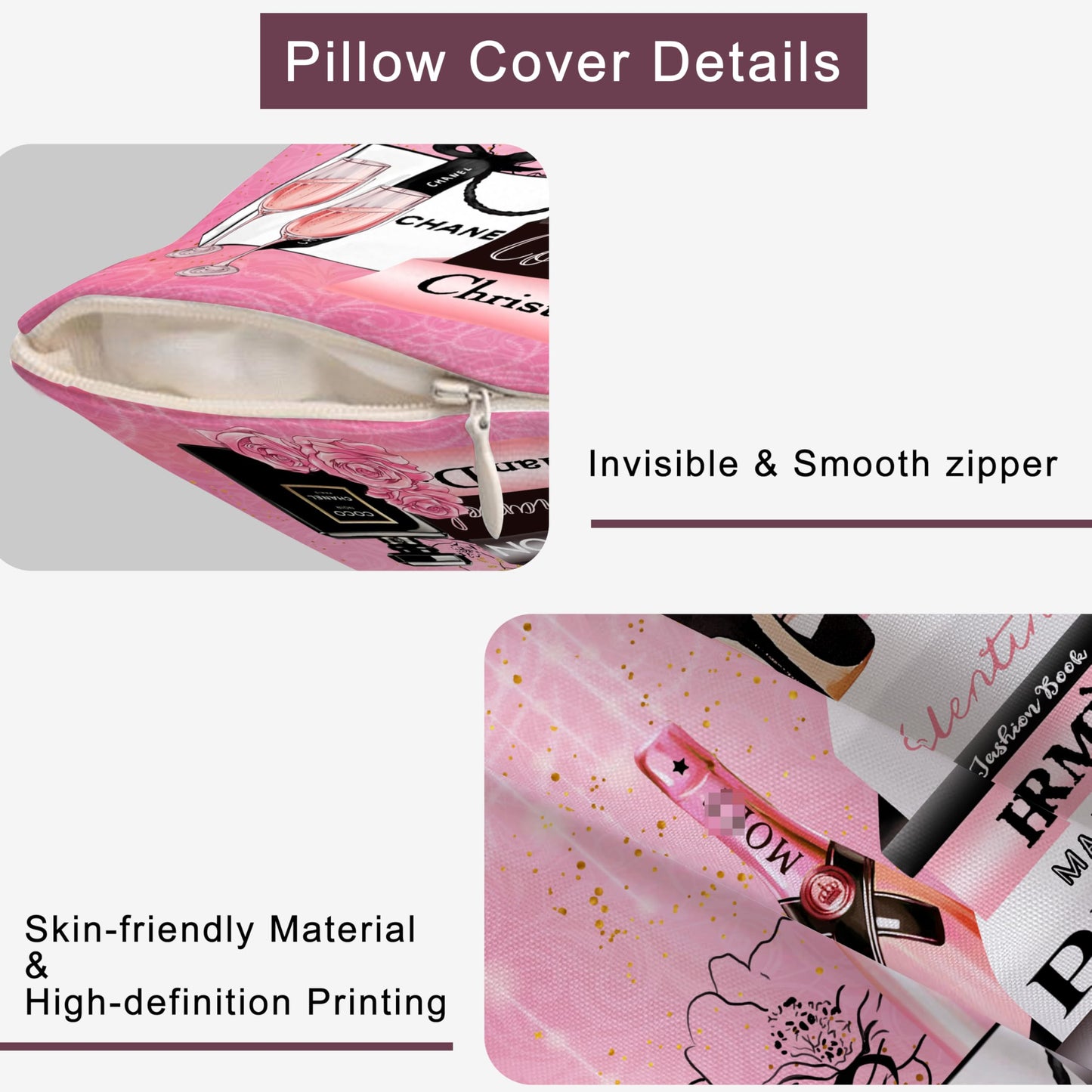 Bkyedsa Fashion Throw Pillow Covers Pink Floral High Heels Decorative Pillow Cases for Women 18x18 Inch for Couch Bed Bedroom Decor Square Velvet Throw Pillow Cover