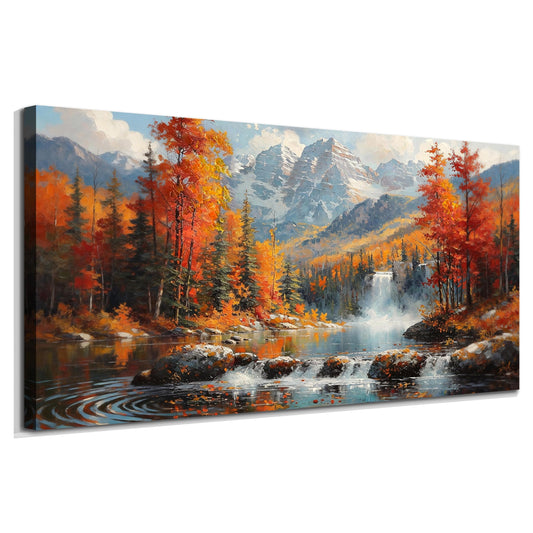 Acocifi Forest Waterfall Canvas Wall Art 40"x20"