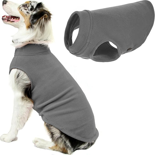 Gooby - Stretch Fleece Vest, Pullover Fleece Vest Jacket Sweater for Dogs, Gray, 6X-Large Length (27")