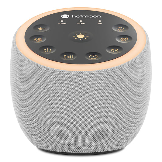 Hotmoon Sound Machine for Sleep, Cocoon 2 White Noise Sound Machine with 40 Relaxing Sounds, Dual-Speaker & Timer, 8 Night Light, Pink Brown Green Noise for Sleeping Adults, Office Privacy, Plug-in