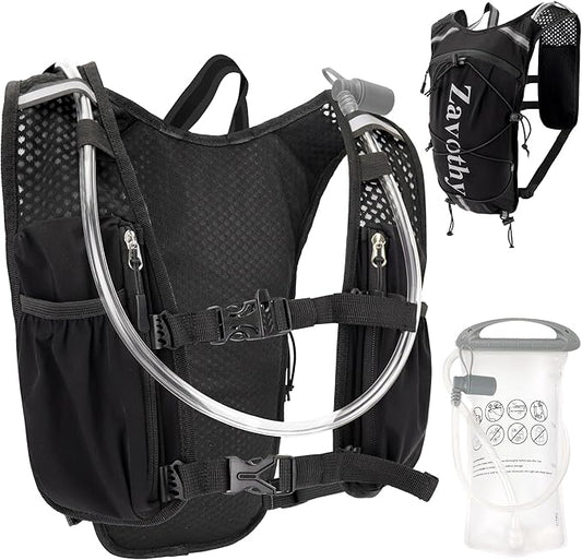 Zavothy Hydration Backpack with Rain Cover, 1.5L Lightweight Hydration Pack for Hiking, Cycling & Trail Running
