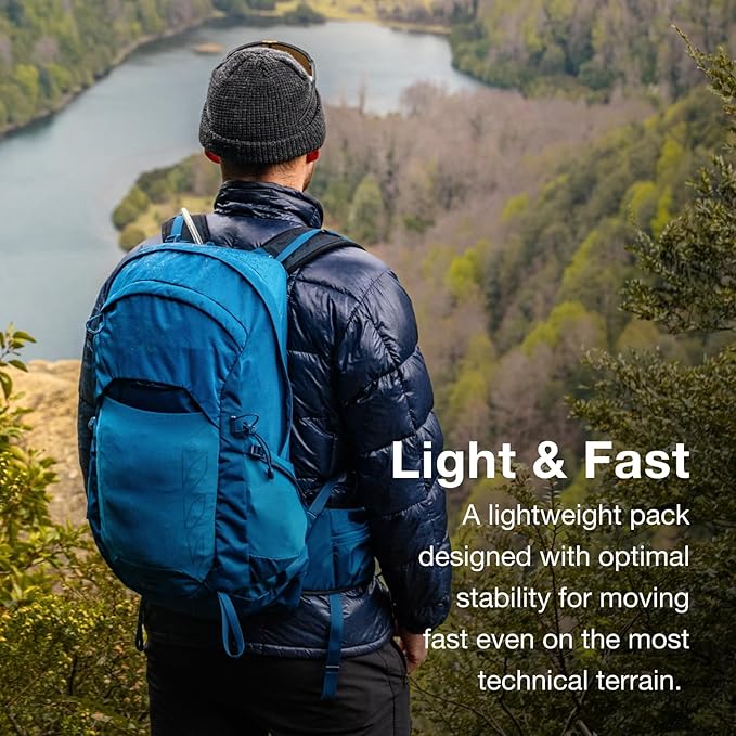 Osprey Talon 26L Men's Lightweight Hiking Backpack - Daypack for Travel & Camping, Scoria Blue/Night Shift