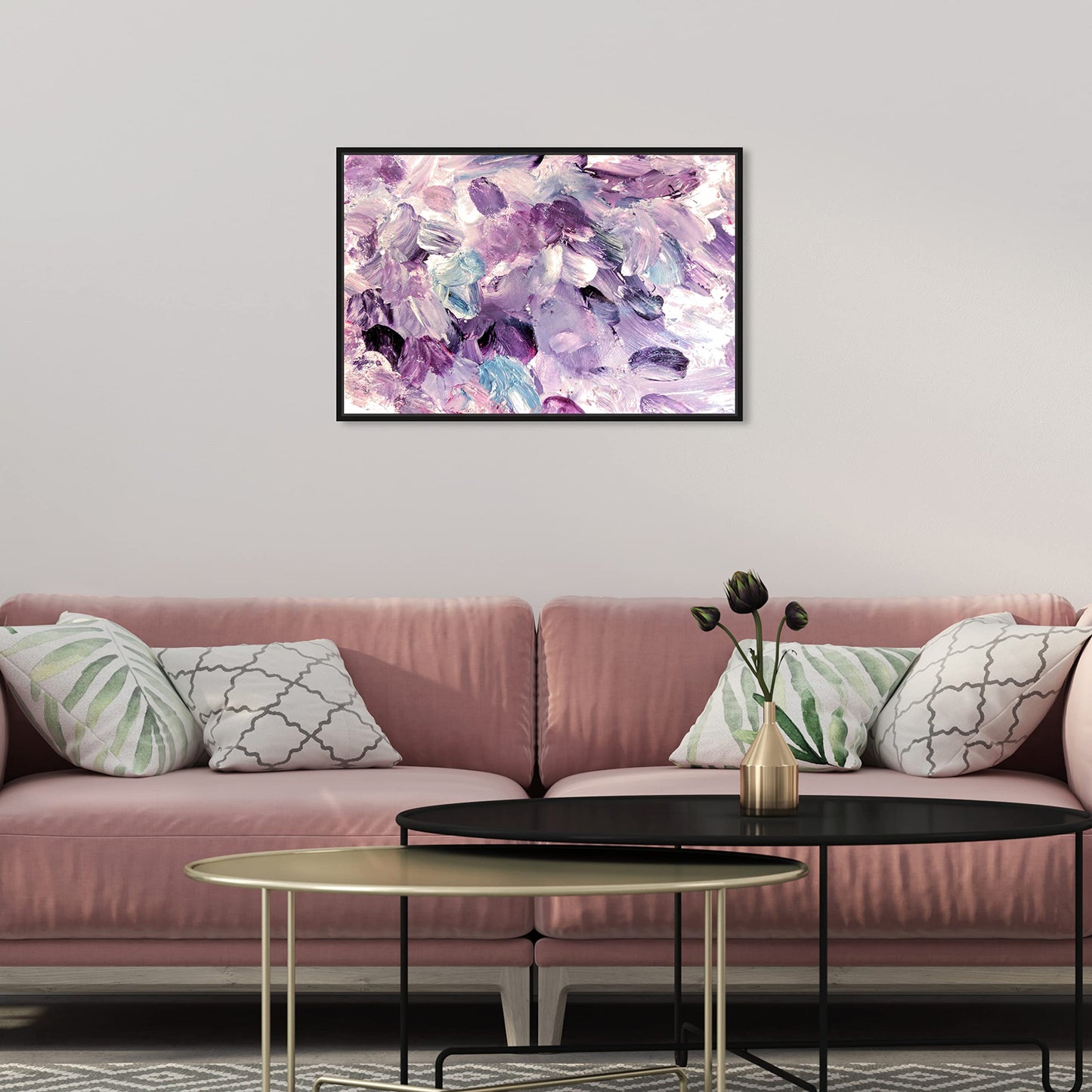 Oliver Gal Amethyst Gardens Canvas Print Wall Art for Living Room, Bedroom, and Bathroom, 24" x 16", Black Floater Frame