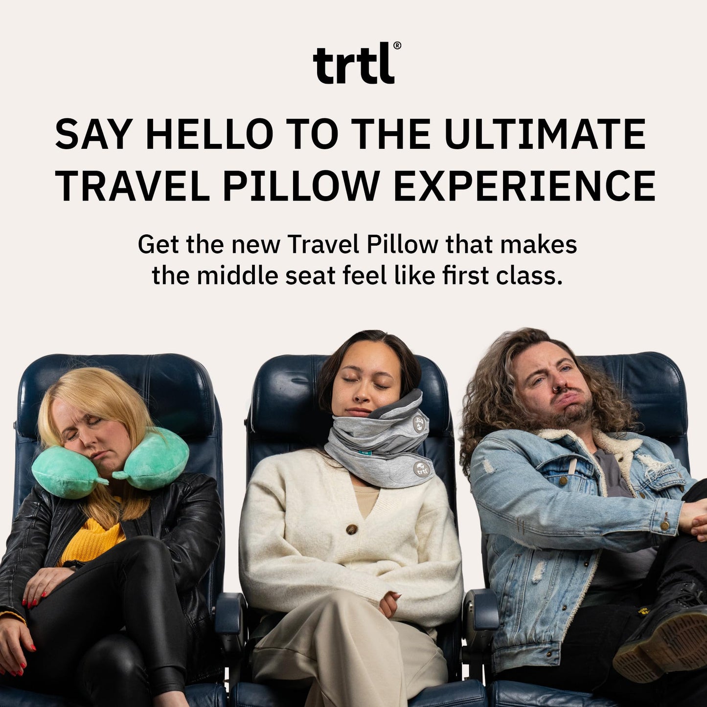 Trtl Pillow Plus - Airplane Neck Pillow for Traveling - Breathable, Adjustable Travel Pillow - Head and Neck Support in Airplanes, Cars, and Trains - Machine Washable - Charcoal