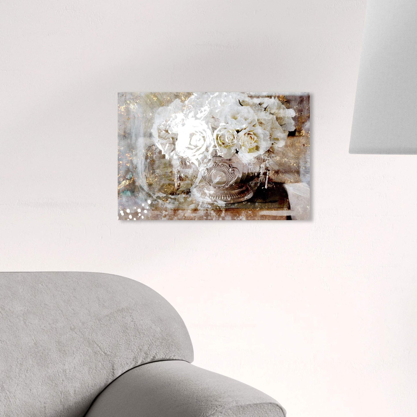 The Oliver Gal Artist Co. Floral Wall Art Canvas Prints 'Serving Roses' Home Décor, 15" x 10", Tan