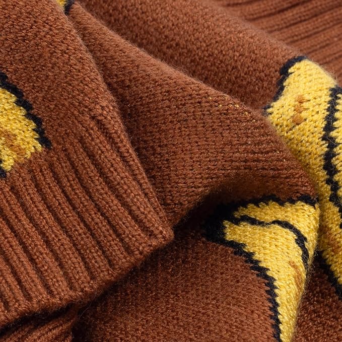 Fitwarm Banana Dog Sweater, Thermal Dog Winter Clothes for Small Dogs Boy Girl, Pet Outfit, Brown, Yellow, XL