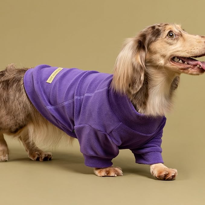 Fitwarm 3 Pack Classic Fleece Dog Sweater, Turtleneck Dog Sweatshirt, Dog Winter Clothes for Small Dogs Boy Girl, Pet Pullover Jumper, Cat Apparel, Purple, MediumPurple, Dark Red, Medium