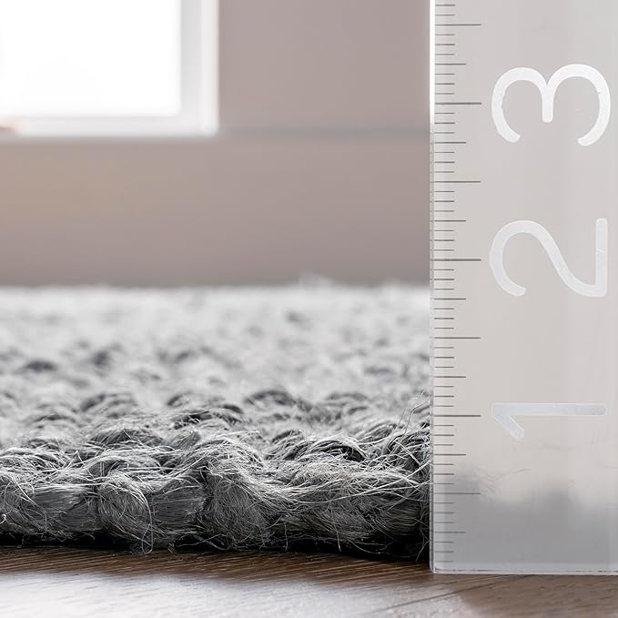 Nuloom Daniela Grey, 6' x 9', Handmade, Jute, Tassel, Soft and Textured, High Traffic, Stain Resistant, Easy Clean, Durable Area Rug for Bedroom, Living Room, Dining Space, Foyer, Entryway