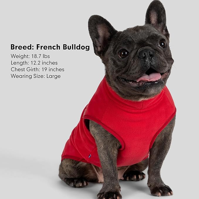 cyeollo Dog Sweaters for Small Dogs, Turtleneck Fleece Christmas Dog Sweater Stretchy Pullover Dogs Jacket Vest Lightweight Soft Warm Winter Pet Clothes Boy Girl, Red M