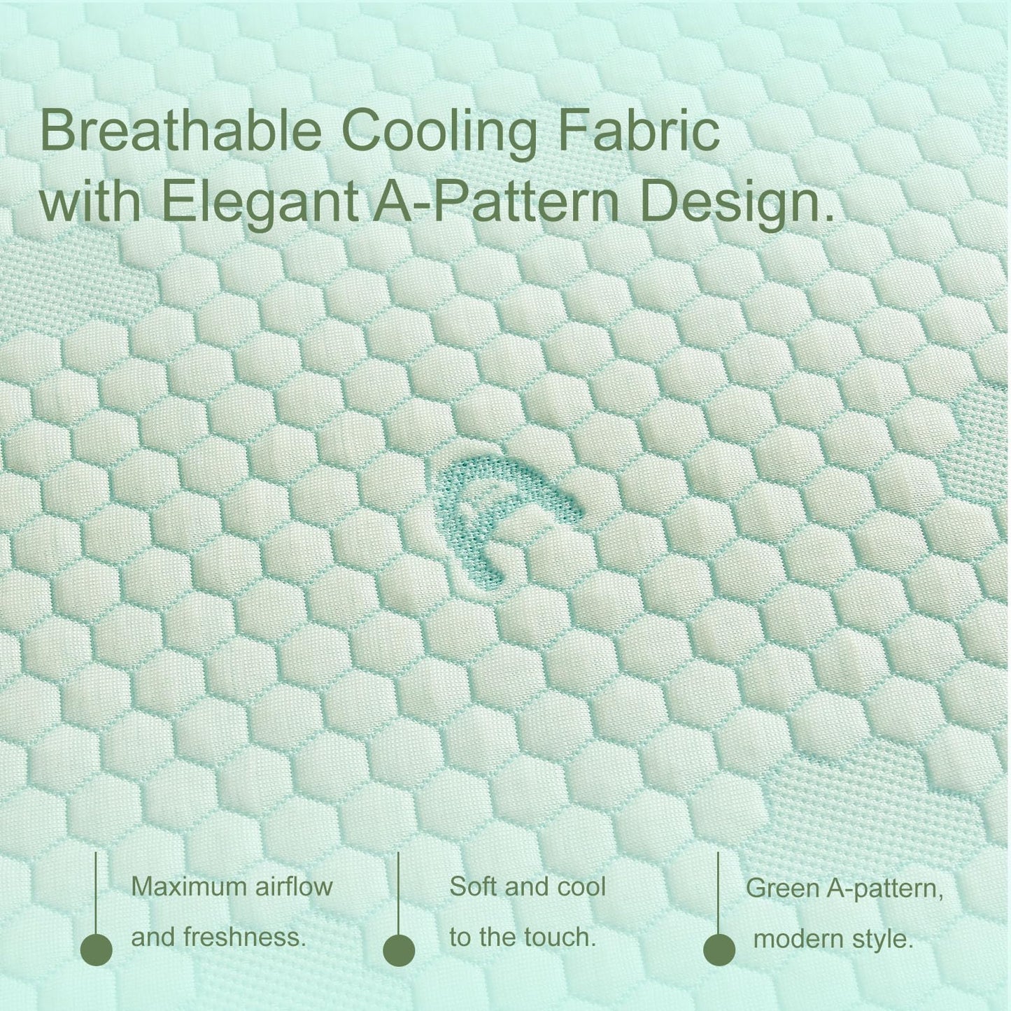 ACCURATEX Cooling Memory Foam Pillows for Sleeping King Size Set of 2, Adjustable Fluffy Pillows with Removable Cover, Cool Bed Pillow for Side Back Stomach Sleepers, Machine Washable, Green