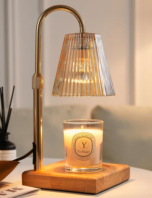 Allanmen Candle Warmer Lamp with Timer, Dimmable Candle Warmer for Home Decor, Birthday Gifts for Women Mom, Adjustable Height Wax Melt Warmer with 2 Bulbs